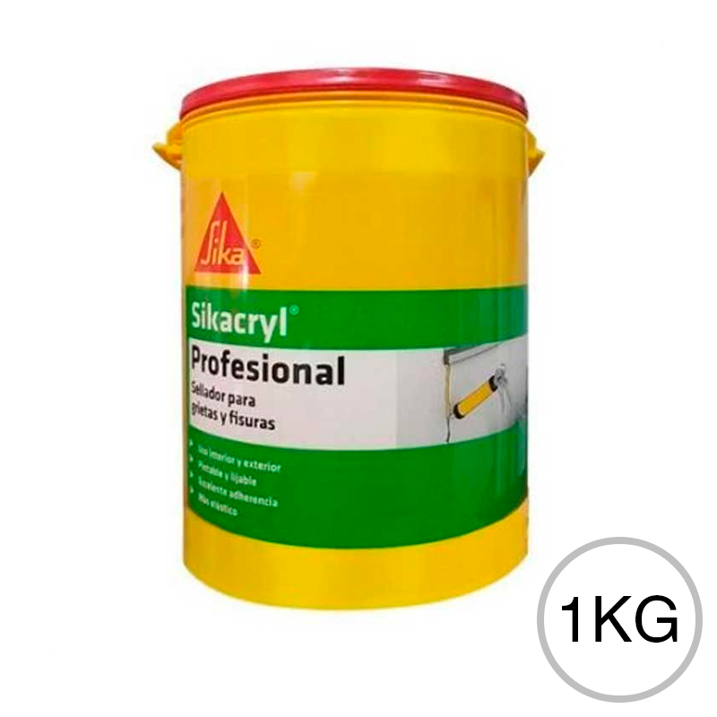 Sellador acrilico multiuso Sikacryl Profesional Premium interior/exterior blanco balde x 1kg
