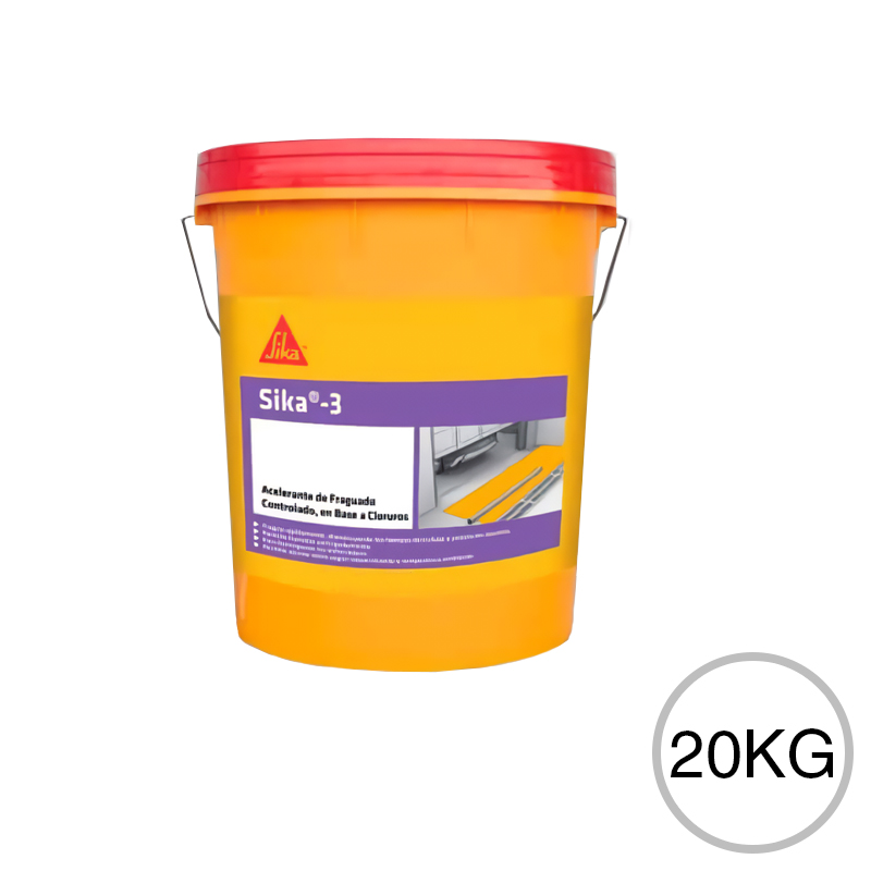 Aditivo acelerante fragüe hormigones y morteros Sika-3 c/cloruros balde x 20kg