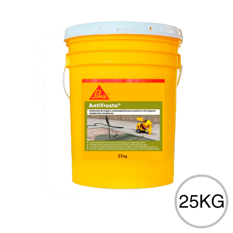 Aditivo acelerante fragüe y anticongelante hormigones Sika Antifrosto balde x 25kg