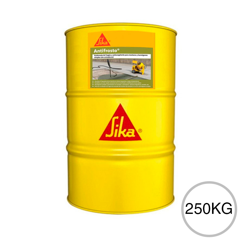Aditivo acelerante fragüe y anticongelante hormigones Sika Antifrosto tambor x 250kg