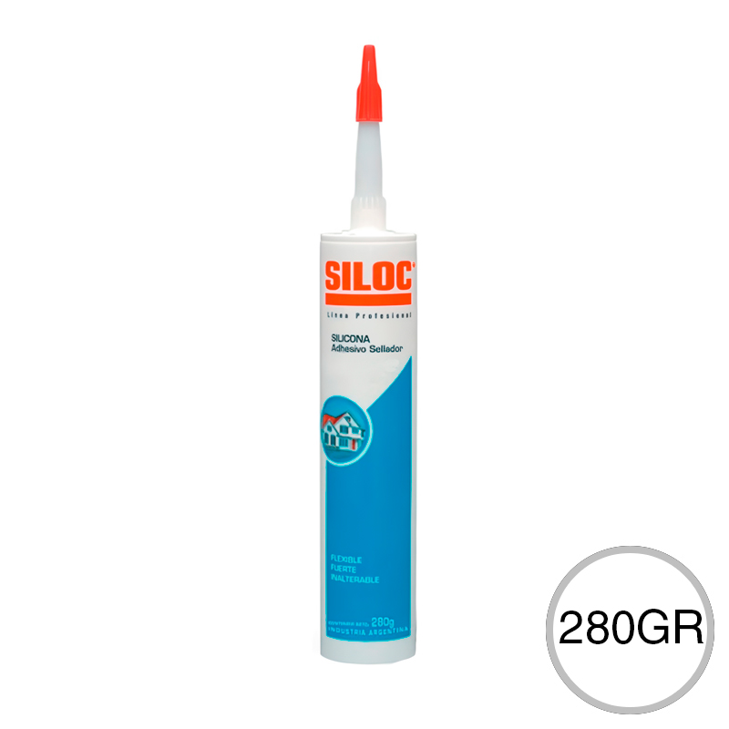 Sellador adhesivo Profesional silicona acetica antihongo transparente cartucho x 280gr