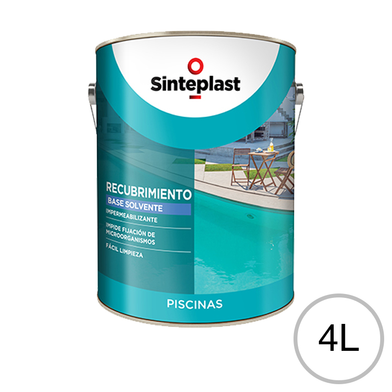 Recubrimiento impermeabilizante piscinas base solvente blanco mate sedoso lata x 4l