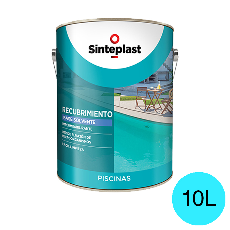 Recubrimiento impermeabilizante piscinas base solvente celeste mate sedoso lata x 10l