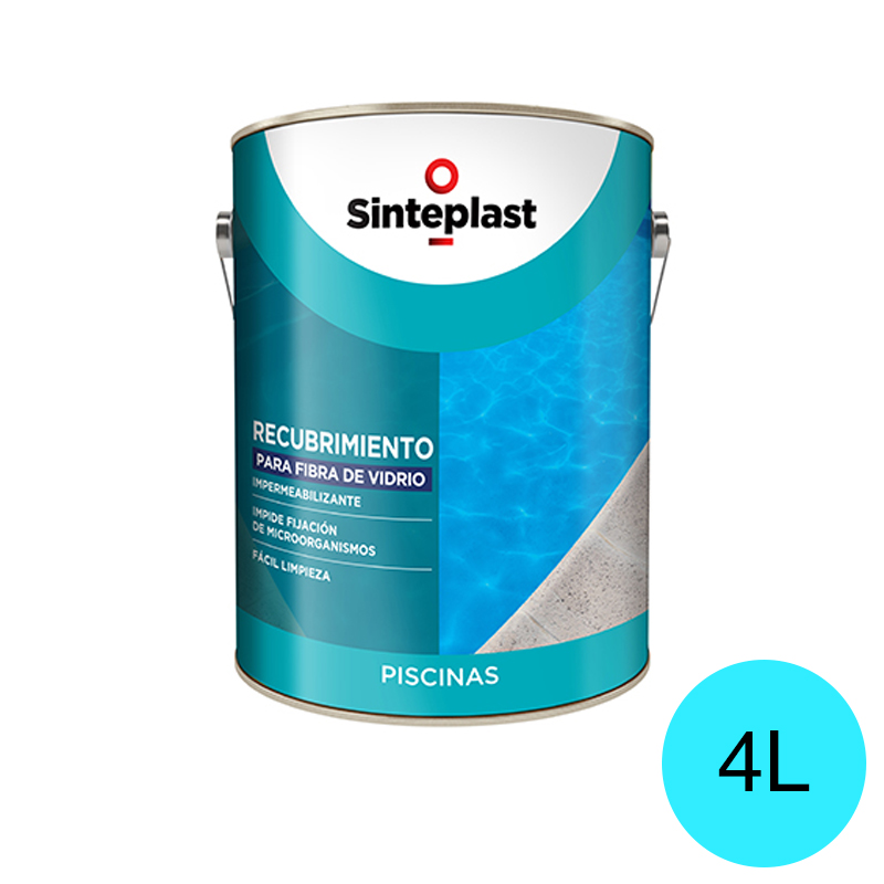 Recubrimiento impermeabilizante piscinas fibra vidrio celeste mate sedoso lata x 4l