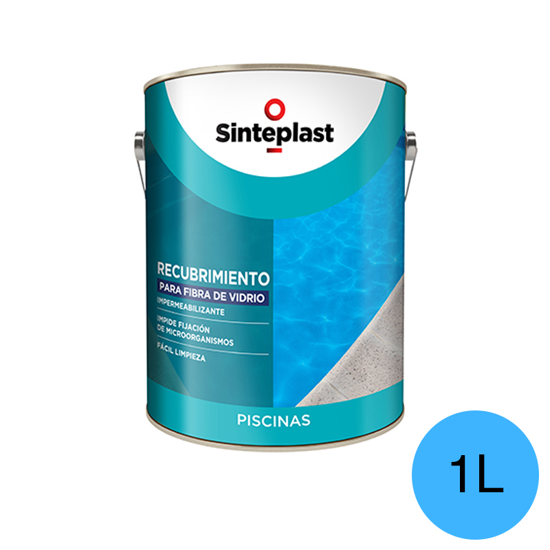 Recubrimiento impermeabilizante piscinas fibra vidrio azul profundo mate sedoso lata x 1l