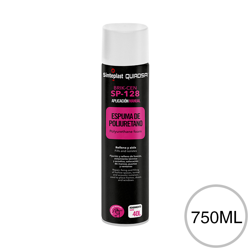 Sellador espuma de poliuretano Brik-Cen SP-128 blanco cartucho x 750ml