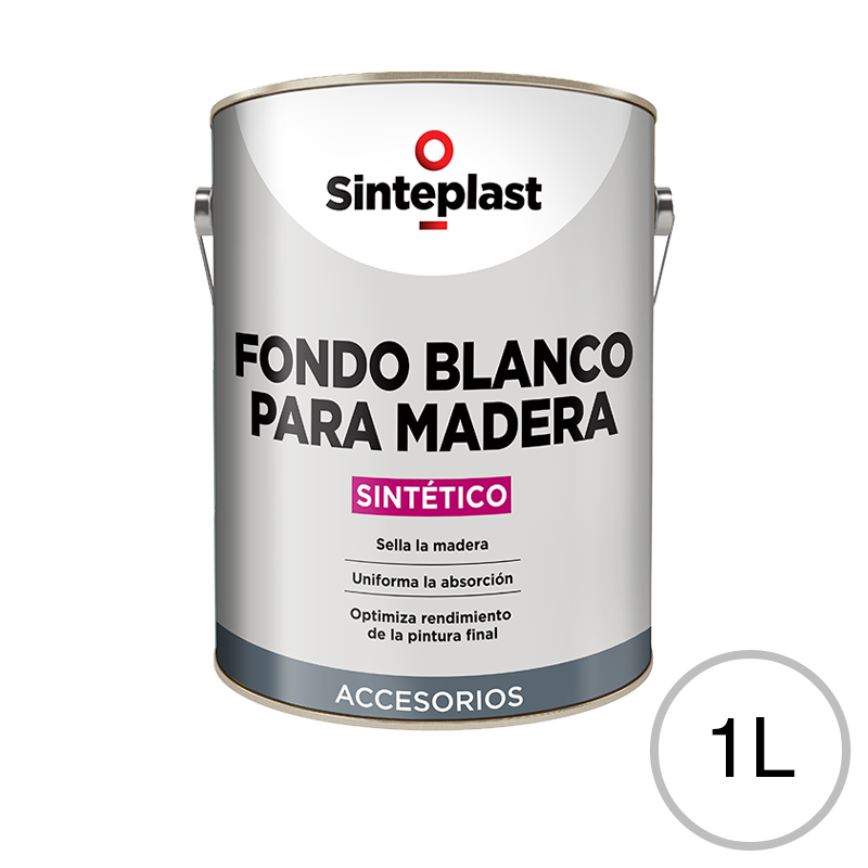 Fondo sintetico maderas exterior interior blanco mate lata x 1l