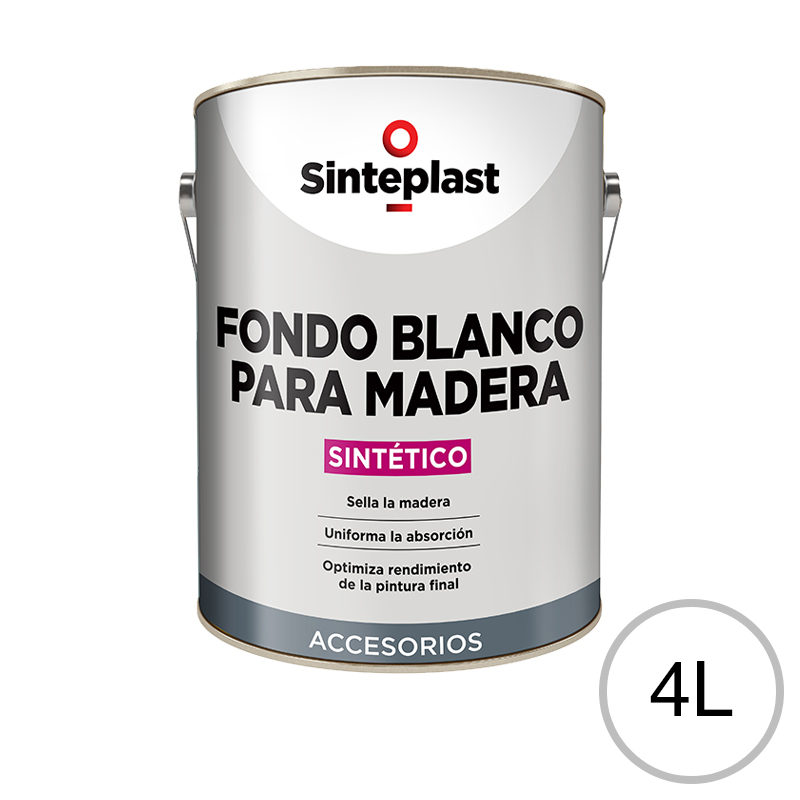Fondo sintetico maderas exterior interior blanco mate lata x 4l