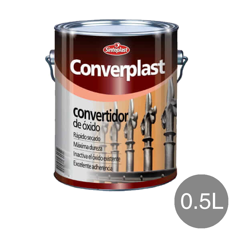Convertidor de oxido Converplast exterior interior gris mate lata x 0.5l
