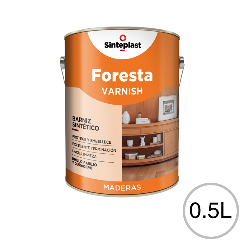 Barniz sintetico Foresta Varnish exterior interior incoloro satinado lata x 0.5l
