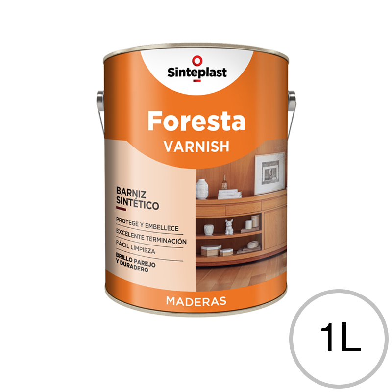 Barniz sintetico Foresta Varnish exterior interior incoloro satinado lata x 1l