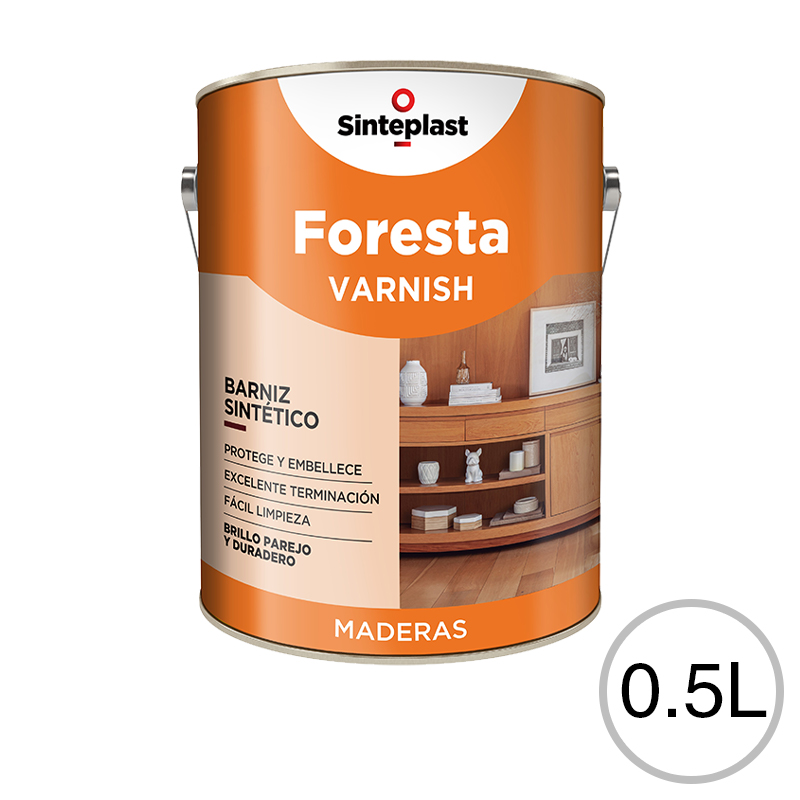 Barniz sintetico Foresta Varnish exterior interior incoloro brillante lata x 0.5l