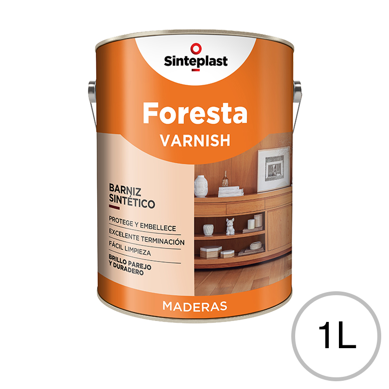 Barniz sintetico Foresta Varnish exterior interior incoloro brillante lata x 1l