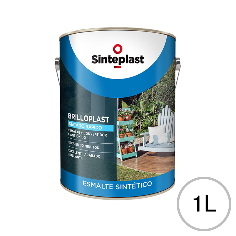Esmalte sintetico convertidor antioxido exterior interior Brilloplast 3 en 1 Secado Rapido blanco brillante lata x 1l