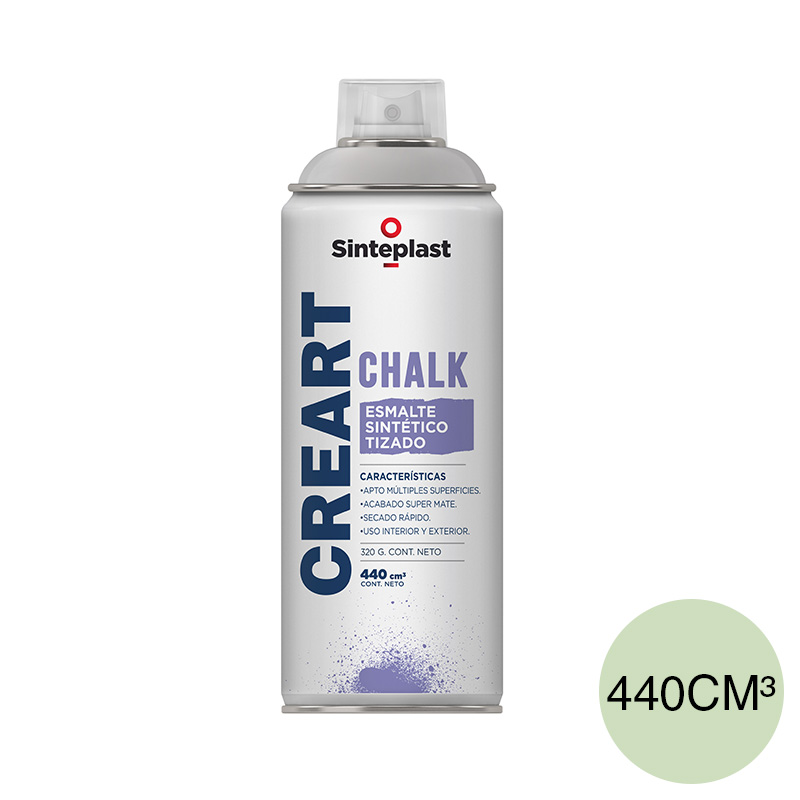 Esmalte sintetico tizado Creart Chalk exterior interior verde pacifico mate aerosol x 440cm³
