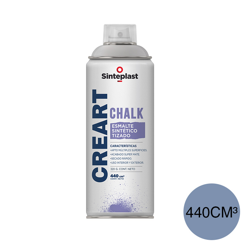 Esmalte sintetico tizado Creart Chalk exterior interior azul medianoche mate aerosol x 440cm³