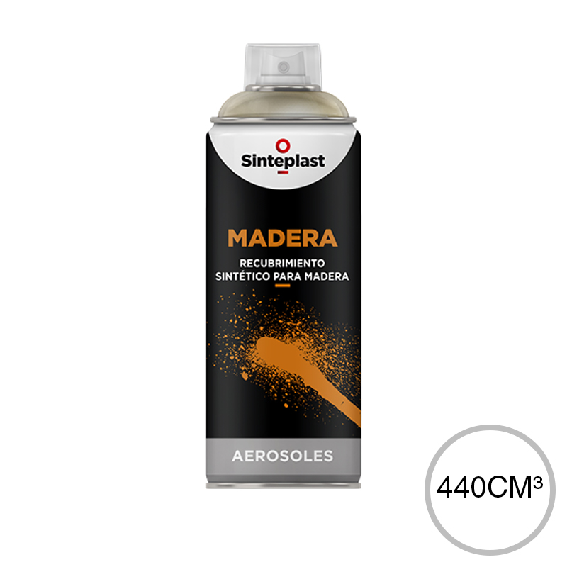 Recubrimiento sintetico Madera exterior interior transparente satinado aerosol x 440cm³