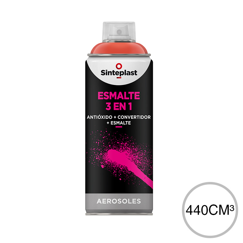 Esmalte sintetico convertidor antioxido 3 en 1 exterior interior blanco satinado aerosol x 440cm³
