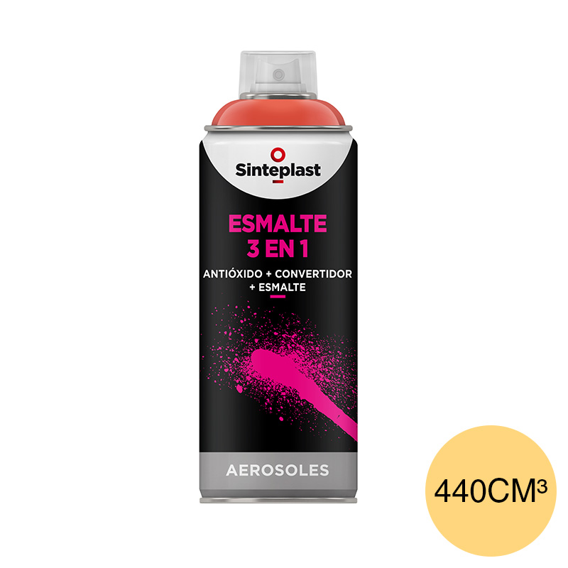 Esmalte sintetico convertidor antioxido 3 en 1 exterior interior beige brillante aerosol x 440cm³