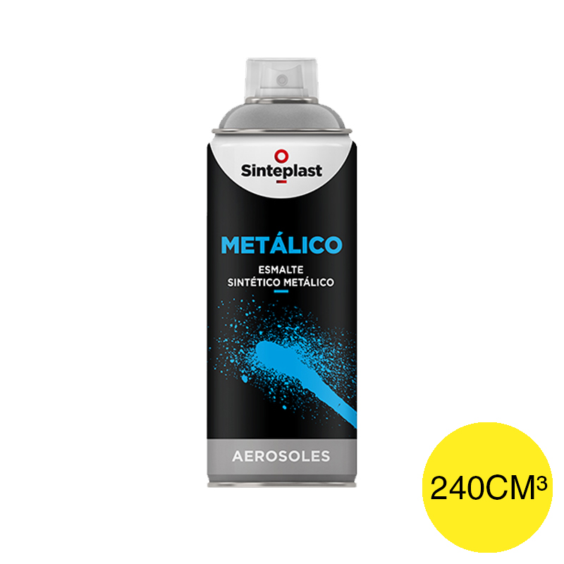 Esmalte sintetico Metalico exterior interior amarillo brillante aerosol x 240cm³