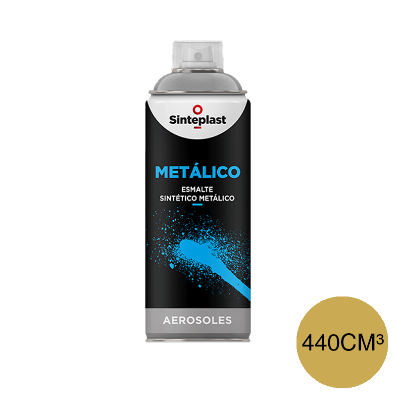 Esmalte sintetico Metalico exterior interior oro brillante aerosol x 440cm³