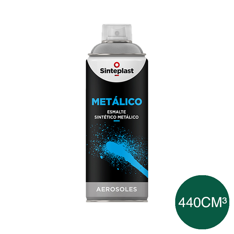 Esmalte sintetico Metalico exterior interior verde brillante aerosol x 440cm³