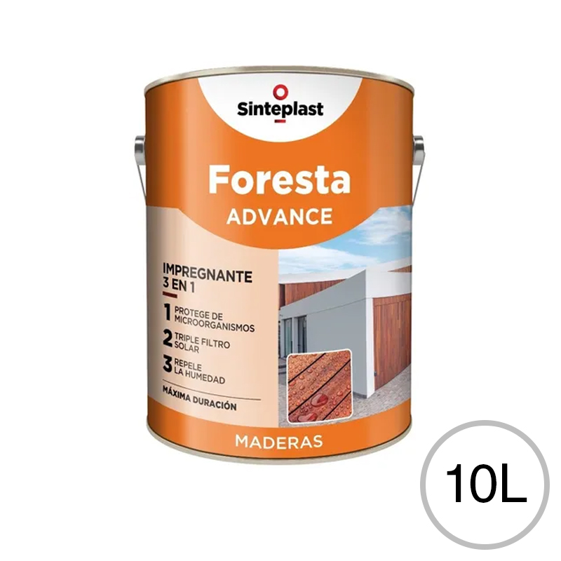 Impregnante protector madera Foresta Advance 3 en 1 exterior interior incoloro satinado lata x 10l