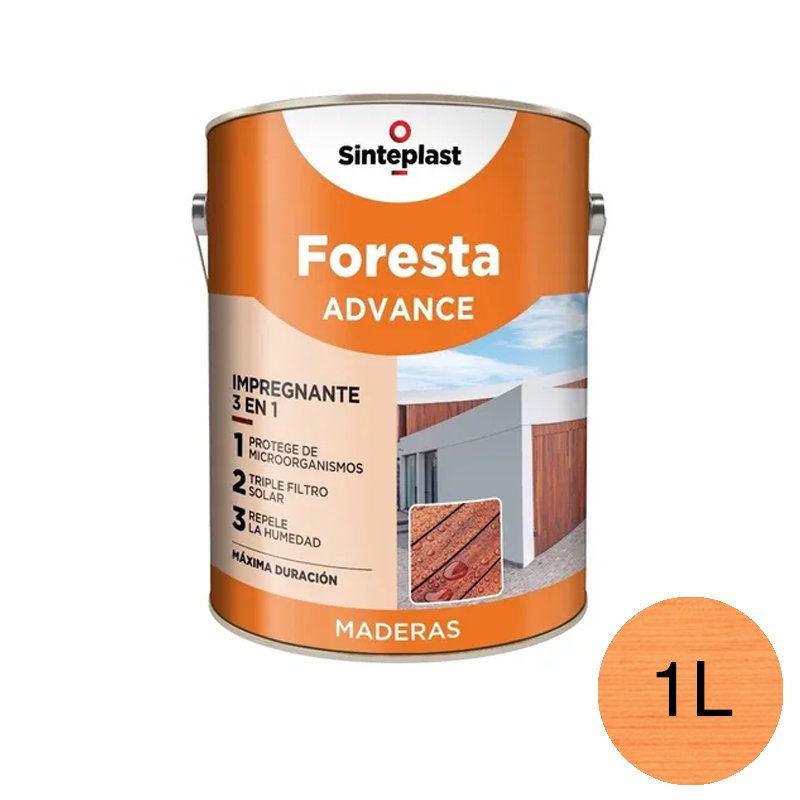 Impregnante protector madera Foresta Advance 3 en 1 exterior interior natural satinado lata x 1l