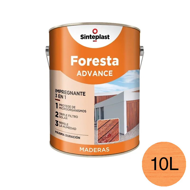 Impregnante protector madera Foresta Advance 3 en 1 exterior interior natural satinado lata x 10l