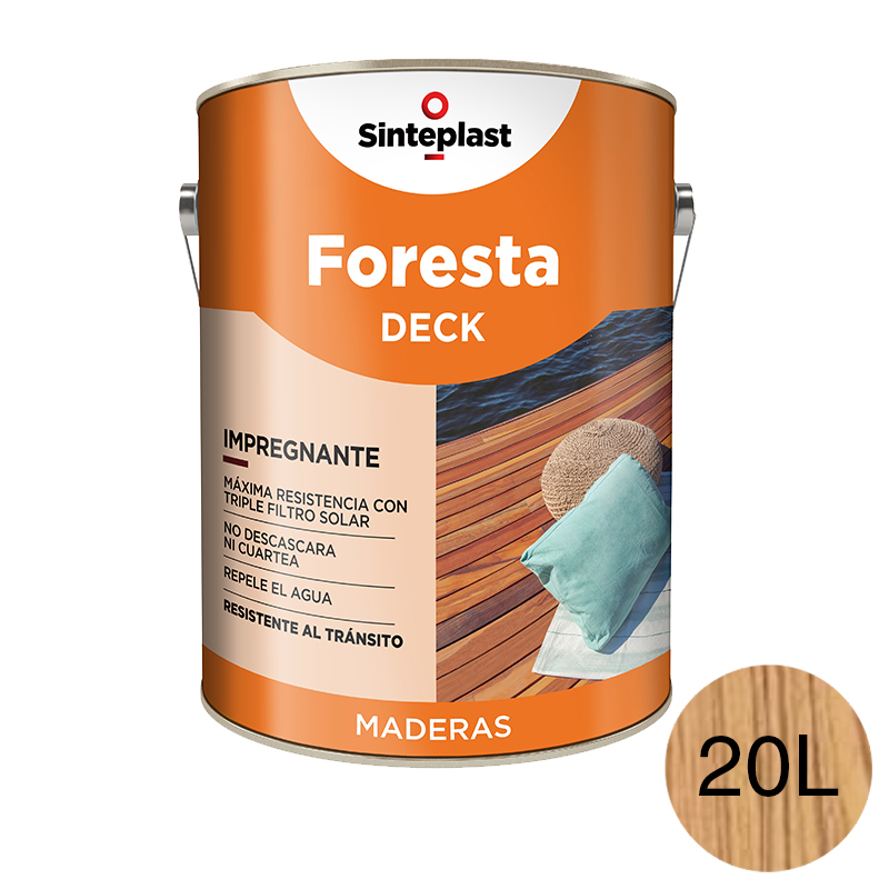 Impregnante protector pisos madera Foresta Deck base solvente exterior natural satinado ceroso lata x 20l