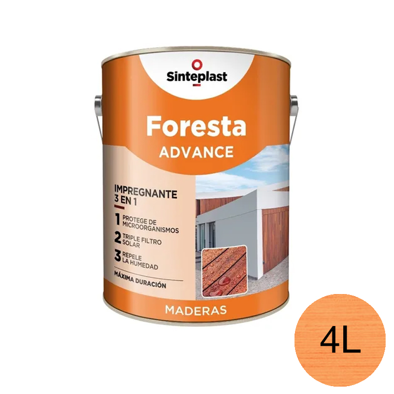 Impregnante protector madera Foresta Advance 3 en 1 exterior interior natural brillante lata x 4l