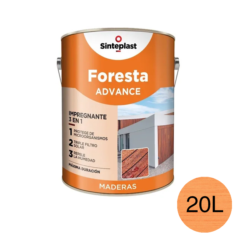 Impregnante protector madera Foresta Advance 3 en 1 exterior interior natural brillante lata x 20l