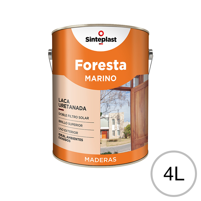 Laca uretanada premium madera Foresta Marino exterior interior incoloro brillante lata x 4l