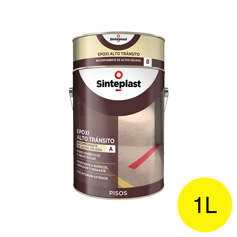 Recubrimiento epoxi pisos Recufloor alto transito exterior interior amarillo semimate lata x 1l