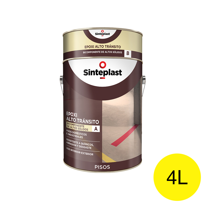 Recubrimiento epoxi pisos Recufloor alto transito exterior interior amarillo semimate lata x 4l