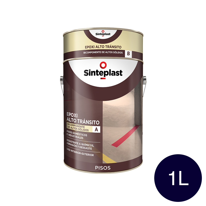 Recubrimiento epoxi pisos Recufloor alto transito exterior interior azul marino semimate lata x 1l