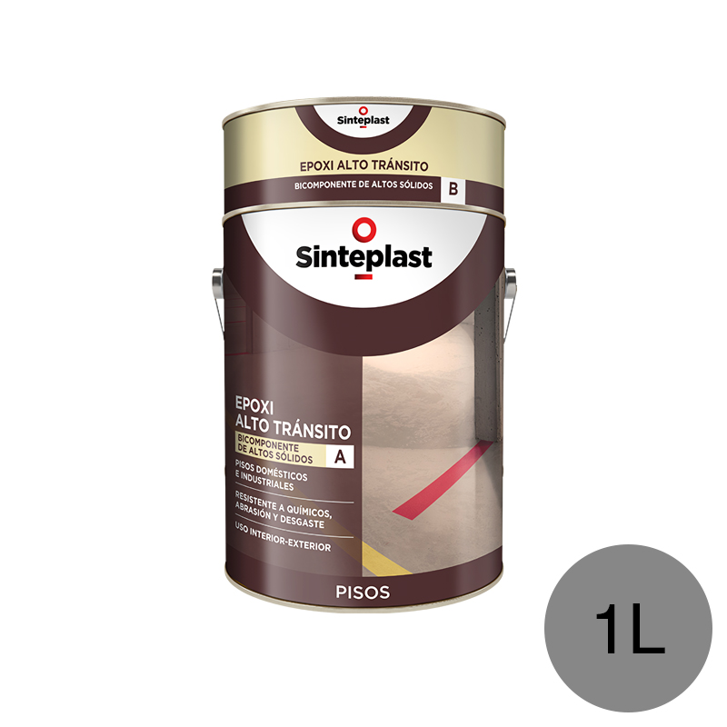 Recubrimiento epoxi pisos Recufloor alto transito exterior interior gris semimate lata x 1l