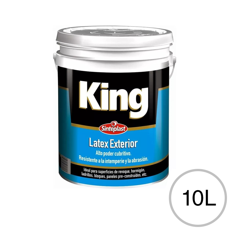Pintura latex acrilico King exterior blanco mate balde x 10l