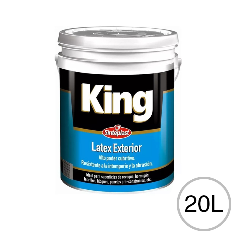 Pintura latex acrilico King exterior blanco mate balde x 20l