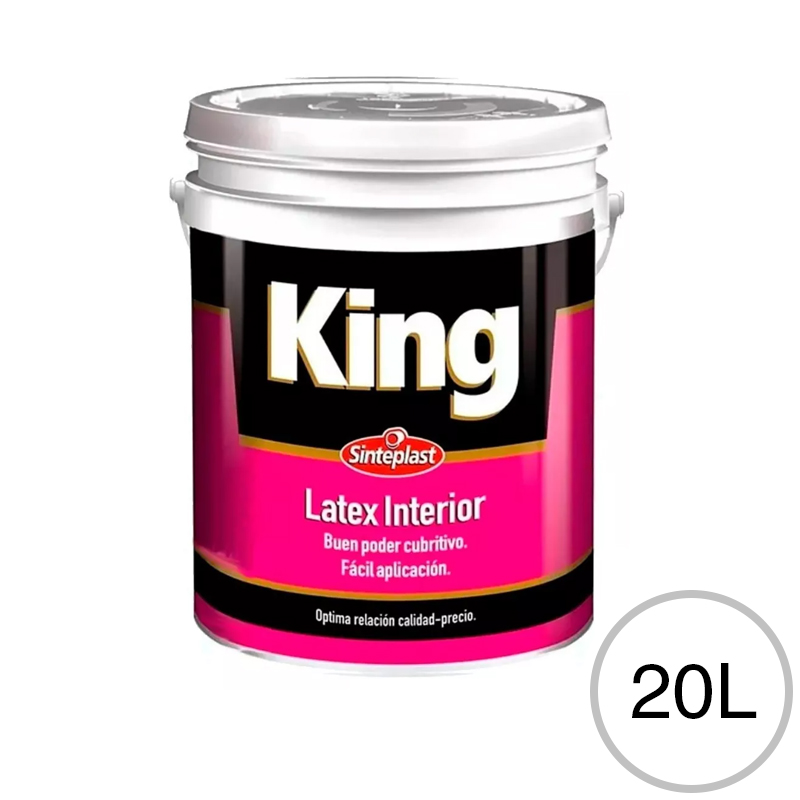 Pintura latex acrilico King interior blanco mate balde x 20l