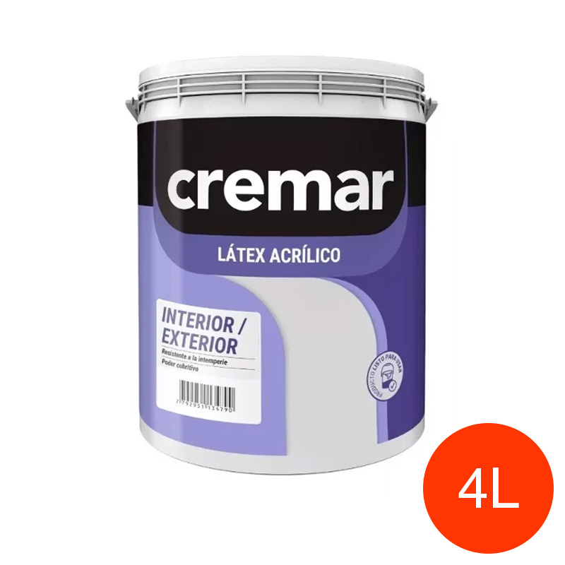 Pintura latex acrilica Cremar exterior interior naranja sabana balde x 4l