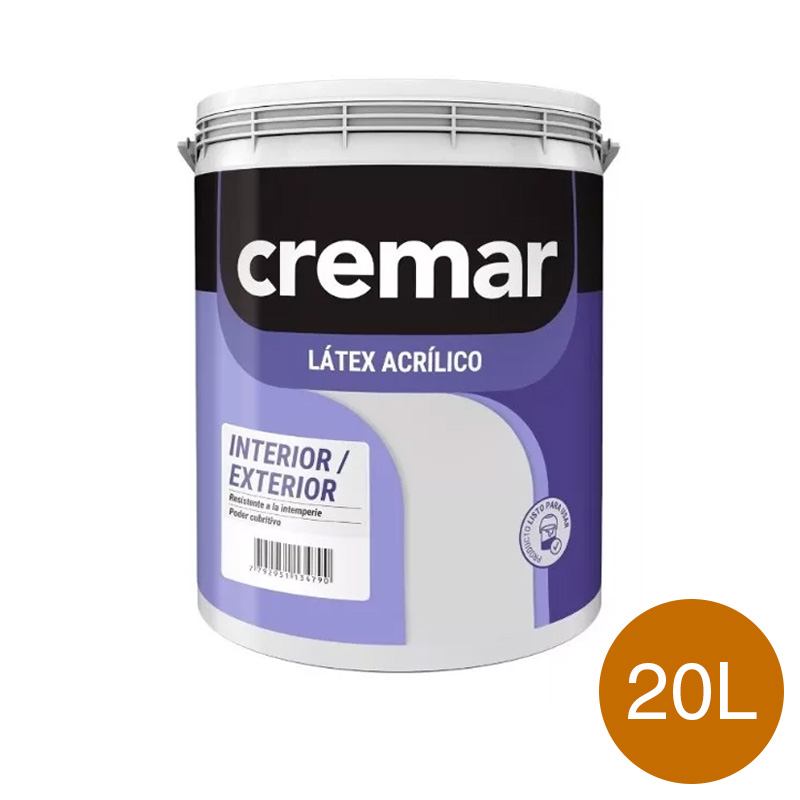 Pintura latex acrilica Cremar exterior interior trigo balde x 20l