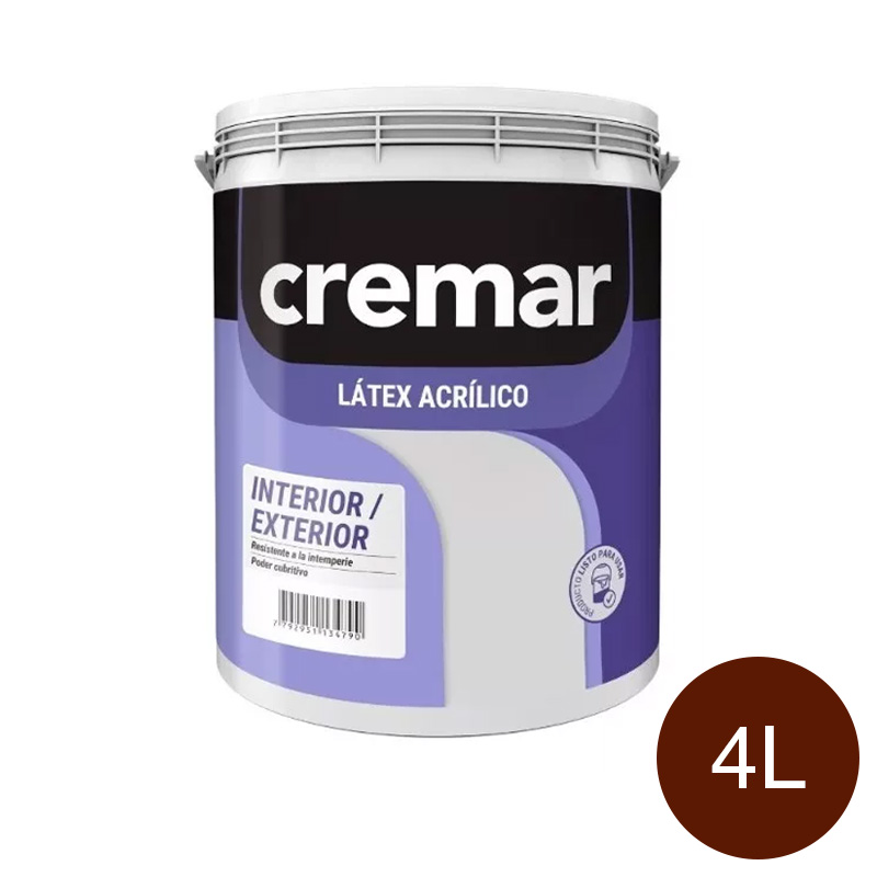 Pintura latex acrilica Cremar exterior interior bordo balde x 4l