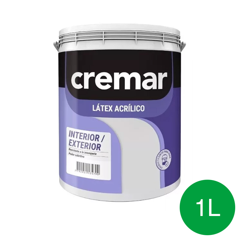 Pintura latex acrilica Cremar exterior interior verde bosque balde x 1l