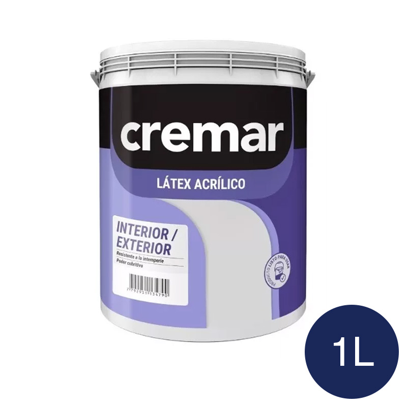 Pintura latex acrilica Cremar exterior interior azul noche balde x 1l