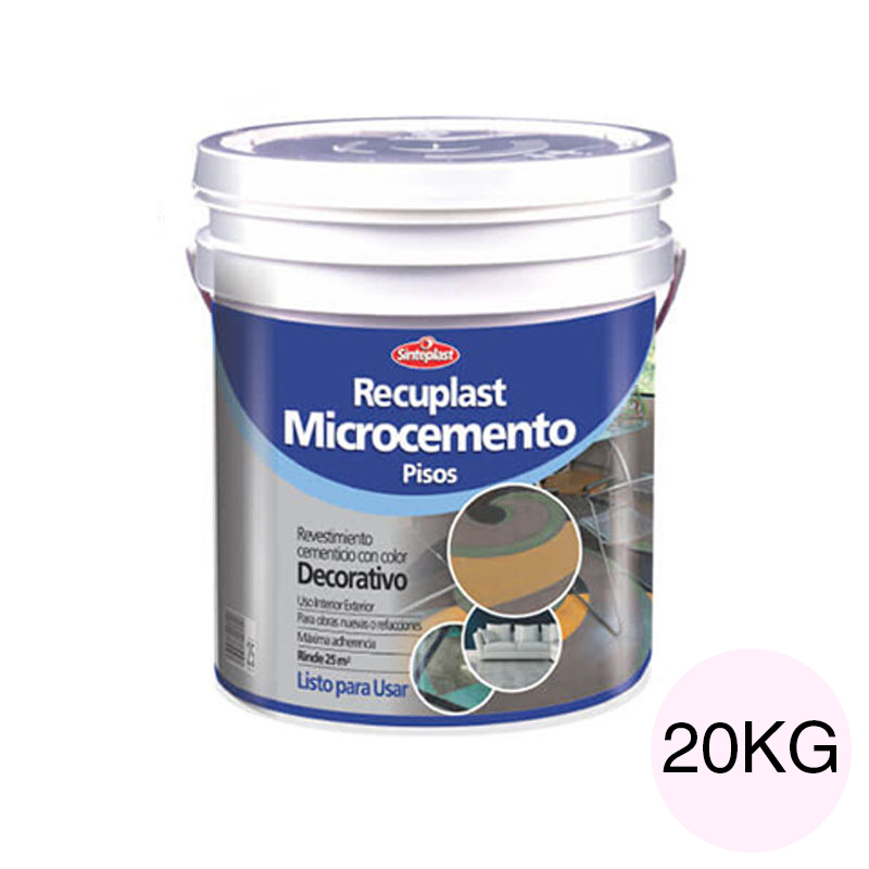 Revestimiento cementicio decorativo pisos Recuplast Microcemento exterior interior hueso balde x 20kg