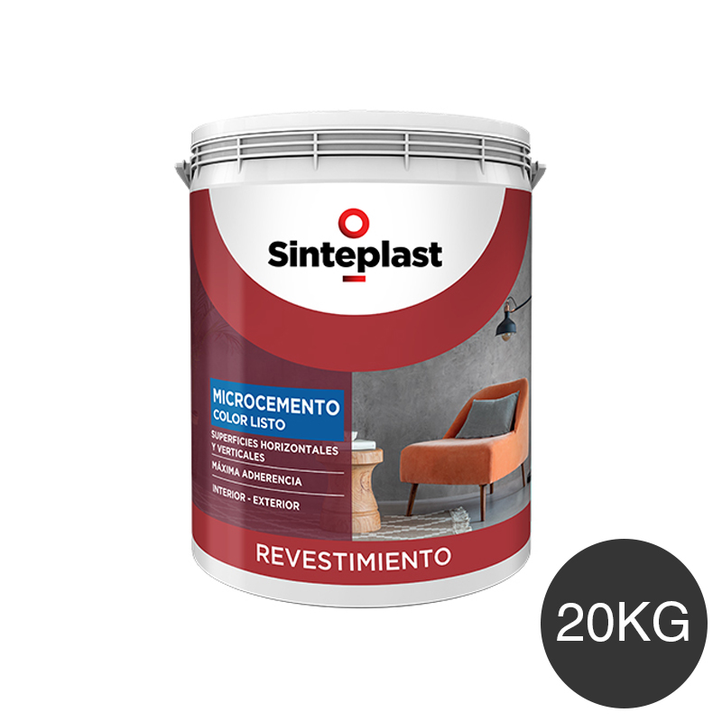 Base gruesa p/revestimiento Recuplast Microcemento exterior interior gris balde x 20kg
