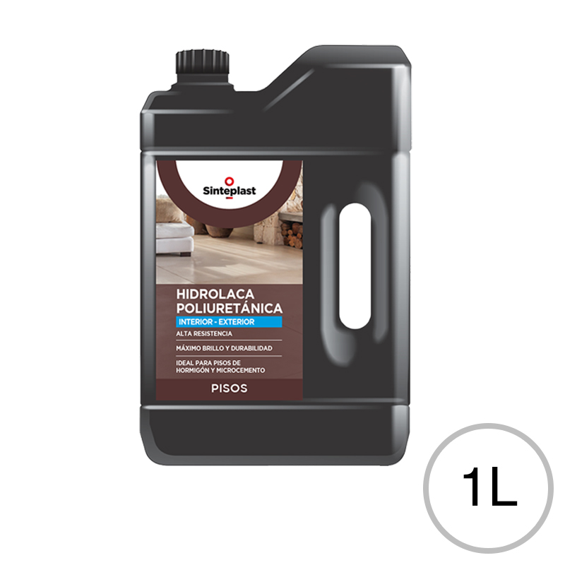 Hidrolaca poliuretanica al agua Recufloor pisos exterior interior transparente brillante bidon x 1l