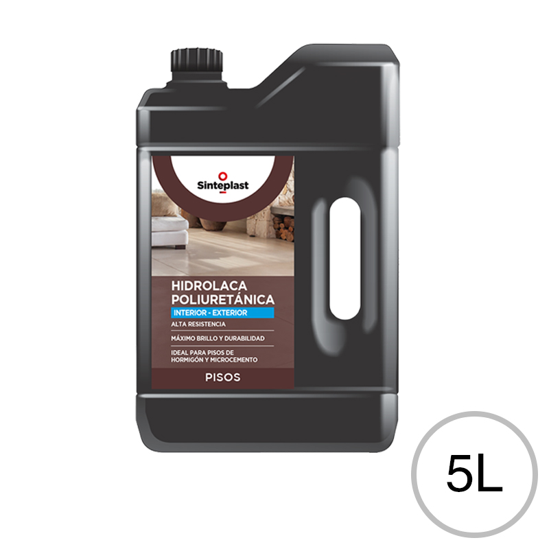 Hidrolaca poliuretanica al agua Recufloor pisos exterior interior transparente brillante bidon x 5l