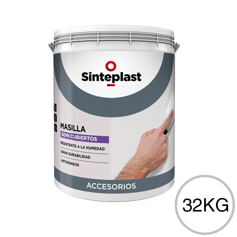 Masilla juntas construccion seco Semicubierta exterior interior blanco balde x 32kg
